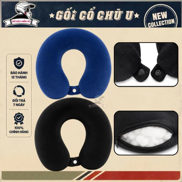 Gối Cổ Chữ U Chống Đau Mỏi Cổ – Gối Kê Cổ Văn Phòng, Lái Xe, Du Lịch Vải Nhung Chần Bông Cao Cấp
