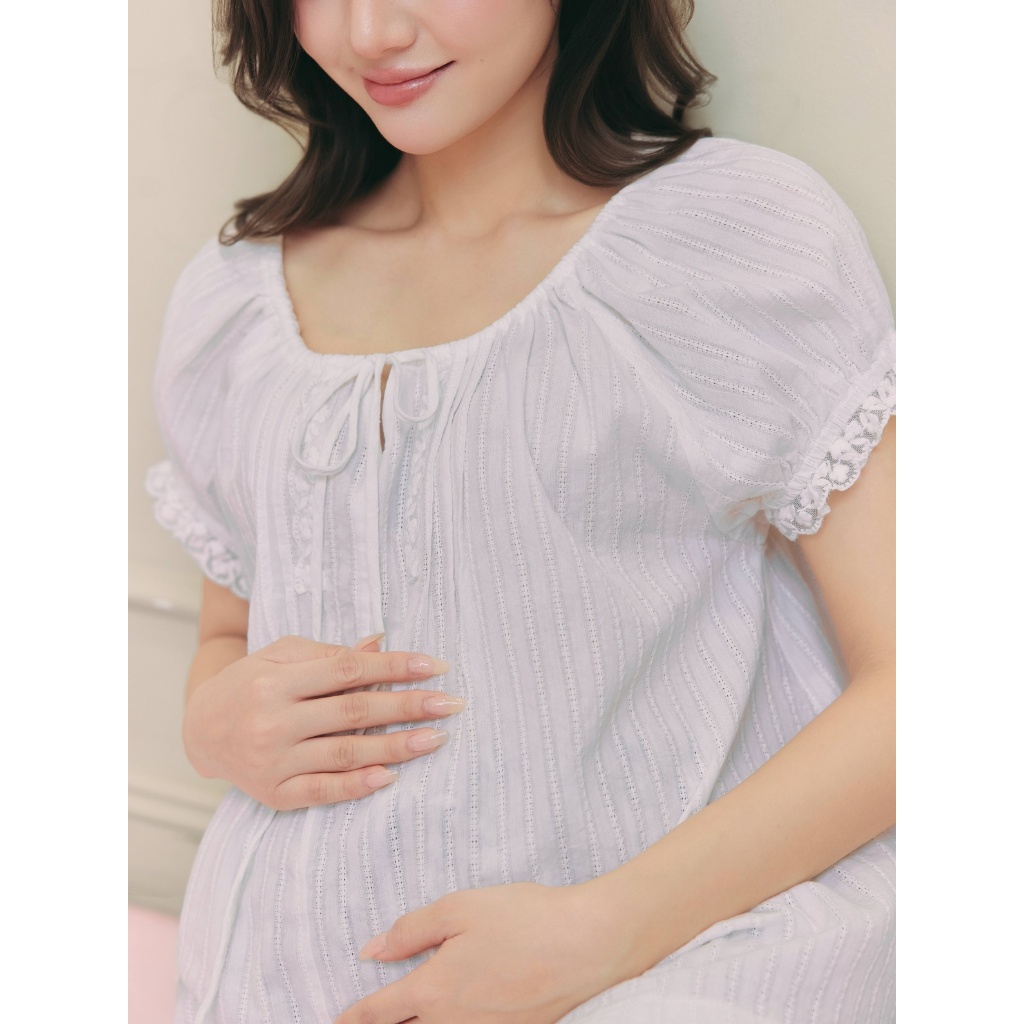 Bộ Mặc Nhà LUCIE Cho Bà Bầu Và Sau Sinh, Đồ Bầu Dáng Suông Rộng Che Bụng Hiệu Quả, Chất Liệu Mềm Mát - L'amme