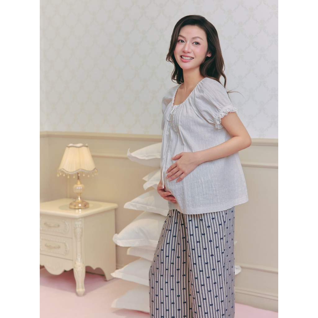 Bộ Mặc Nhà LUCIE Cho Bà Bầu Và Sau Sinh, Đồ Bầu Dáng Suông Rộng Che Bụng Hiệu Quả, Chất Liệu Mềm Mát - L'amme