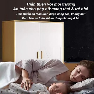 Tủ quần áo 6 cánh 2 ngăn kéo Phòng ngủ hiện đại Màu gỗ phối trắng Sức chứa lớn gọn nhà 𝐍𝐈𝐃𝐎