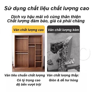 Tủ quần áo 6 cánh 2 ngăn kéo Phòng ngủ hiện đại Màu gỗ phối trắng Sức chứa lớn gọn nhà 𝐍𝐈𝐃𝐎