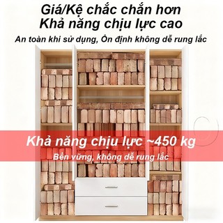 Tủ quần áo 6 cánh 2 ngăn kéo Phòng ngủ hiện đại Màu gỗ phối trắng Sức chứa lớn gọn nhà 𝐍𝐈𝐃𝐎