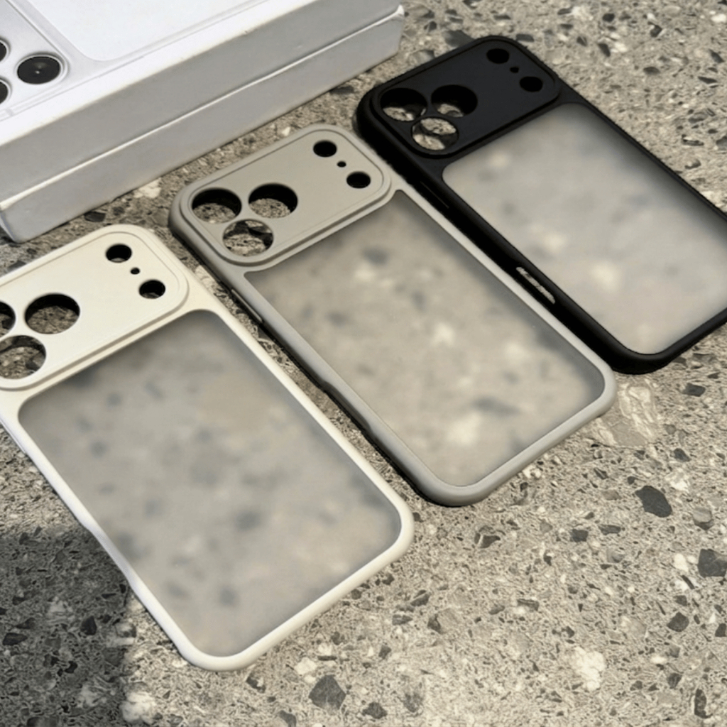 Ốp Lưng Iphone Nhám Viền Màu Đen, Xám Titan, Vani Cao Cấp Tản Nhiệt Chống Vân Tay| Nắng Case
