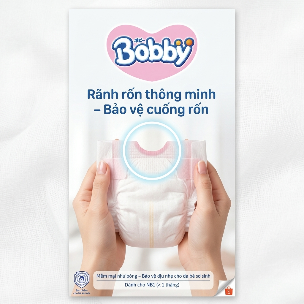 MIẾNG LÓT SƠ SINH BOBBY NEWBORN 1 (<1 THÁNG TUỔI) - GÓI ĐẠI 108 MIẾNG