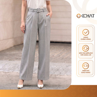 Quần Ống Rộng 𝐂𝐂𝐇𝐀𝐓 Dáng Suông Đứng Tặng Kèm Đai Chất Liệu Tuytsi Cao Cấp 16QDS2033ST