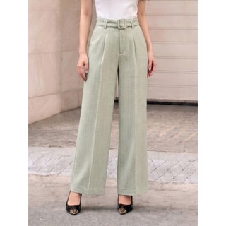 Quần Ống Rộng 𝐂𝐂𝐇𝐀𝐓 Dáng Suông Đứng Tặng Kèm Đai Chất Liệu Tuytsi Cao Cấp 16QDS2033ST