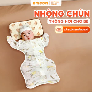 Nhộng chũn thông hơi mở tay Emoon chất liệu tơ tằm kháng khuẩn, thoáng khí, co giãn có khóa 2 chiều tiện lợi