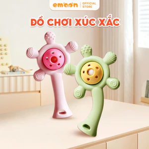 Gặm nướu xúc xắc Emoon cho bé sơ sinh Silicone y tế, kháng khuẩn hỗ trợ khả năng cầm nắm, nghe nhìn cho bé