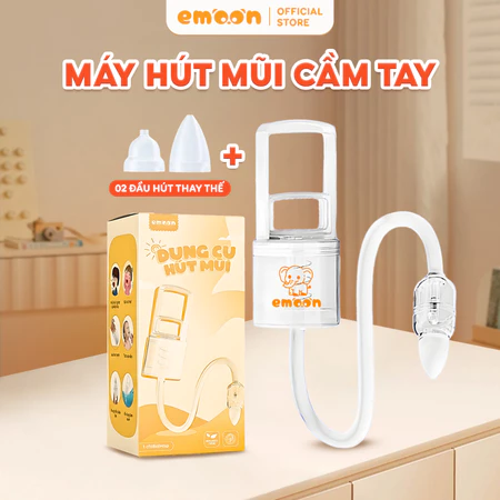 Dụng cụ hút mũi cho bé Emoon, đầu hút silicone mềm mại an toàn, lực hút mạnh, chống chảy ngược, không tạo tiếng ồn