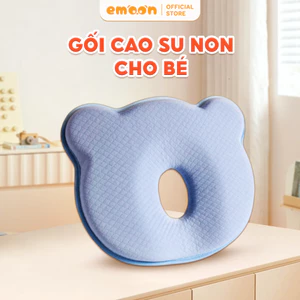 Gối cao su non chống bẹp đầu cho bé từ 0-1 tuổi Emoon mềm mịn, thoáng khí nâng đỡ cổ