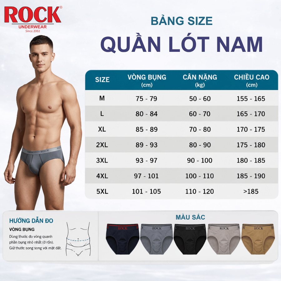 [Combo 3] Quần Lót Nam ROCK SEAMLESS QA502 Cao Cấp Không Đường May  Co Giãn Tốt, Quần Lót Nam Tam Giác Cao Cấp Thoái Mái