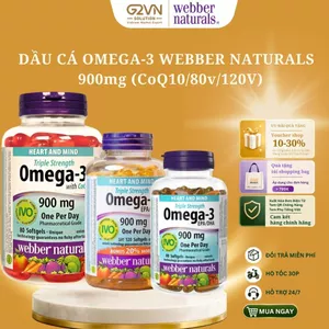 Dầu cá Triple Strength Omega-3 EPA/DHA 900mg with COQ10 hộp 80v dùng cho nam và nữ