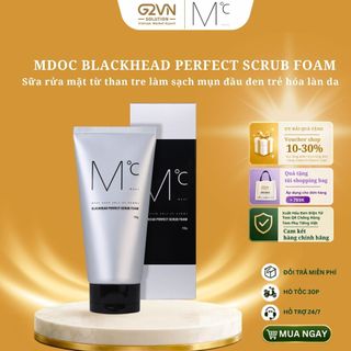 [DÀNH CHO NAM] Sữa Rửa Mặt Than Tre Tẩy Da Chết Đánh Bay Mụn MdoC BLACKHEAD PERFECT SCRUB FOAM