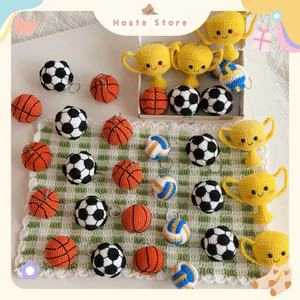 Móc Khoá Len Thể Thao Tổng Hợp Bóng Đá Bầu Dục Bóng Rổ Bóng Chuyền Cúp Worldcup Football Dễ Thương Handmade