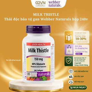 [HÀNG CÔNG TY] Viên uống hỗ trợ thải độc và bảo vệ gan Milk Thistle 150mg WEBBER NATURALS Hộp 240v