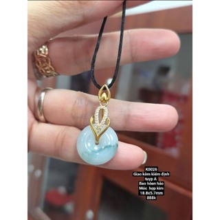 Mặt dây chuyền Đồng Điếu ngọc phỉ thuý tuyp A myanmar có kiểm định(shop gắn móc hợp kim hoặc xâu dây free)