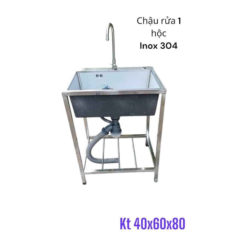 CHẬU RỬA INOX 304  (kèm xả + vòi)