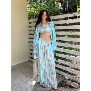 PHẠM THÙY SHOP: SET BIKINI HOA XANH KÍN ĐÁO ĐI BIỂN