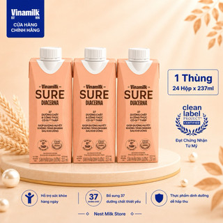 Sữa Pha Sẵn Cho Người Tiểu Đường Vinamilk Sure Diacerna 237ml - Thùng 24 Hộp