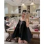 Váy Babydoll Nữ Dáng Rộng Nơ Vai Hoa Lụa Cao Cấp | Đầm Form A Dễ Thương Phong Cách Hàn Quốc