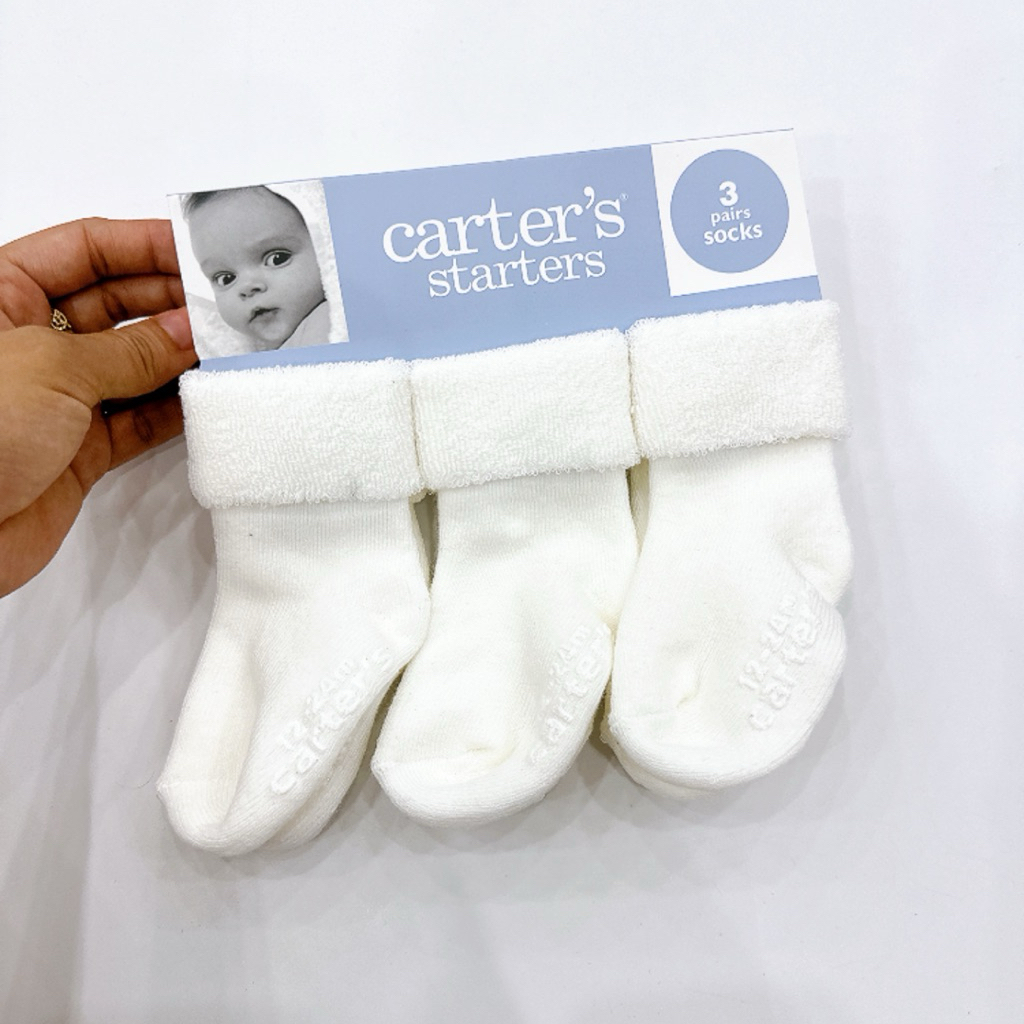 [MD200] Set tất trắng len xù ấm áp cho bé C.a.r.ters có đế chống trượt