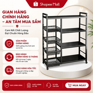 Kệ Để Đồ Nhà Bếp Kệ Đựng Đồ Nhiều Tầng 【100% sắt 】Kệ bếp Có thể chịu được 500kg