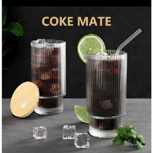 Bộ 6 LY Cốc Thuỷ Tinh Chịu Nhiệt Eo Sọc 2 Tầng