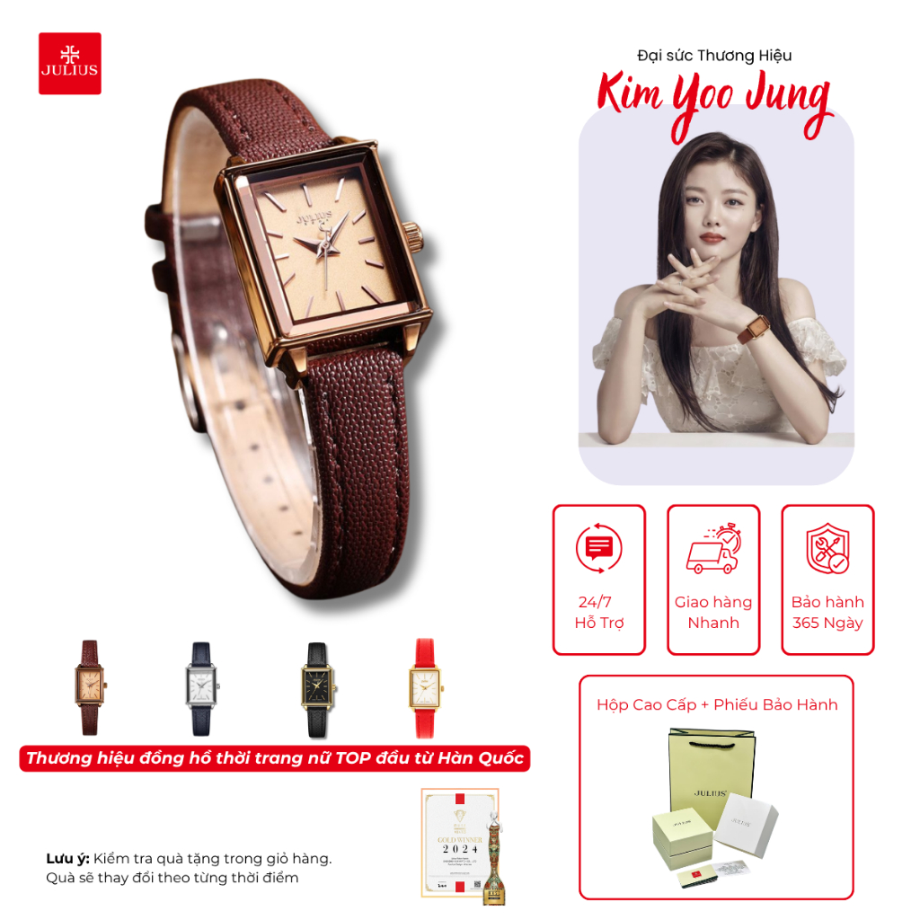 Đồng hồ nữ Julius Hàn Quốc JA-787 dây da