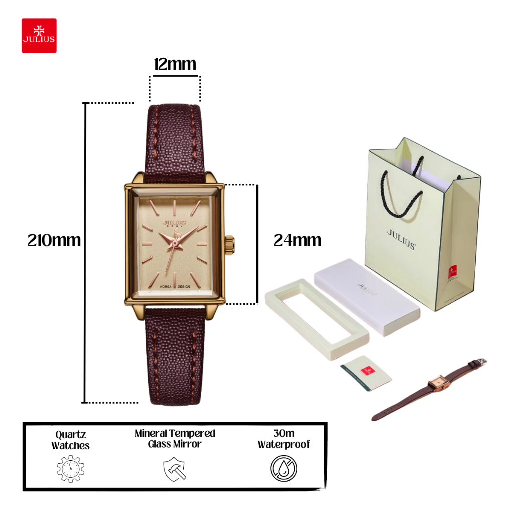 Đồng hồ nữ Julius Hàn Quốc JA-787 dây da