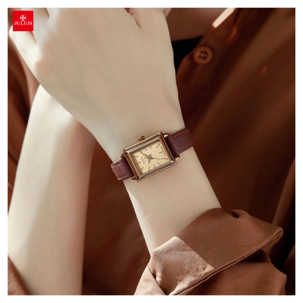 Đồng hồ nữ Julius Hàn Quốc JA-787 dây da
