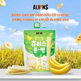[Giảm 10%] Thùng 20 Gói Date 10/2026 Bánh gạo ăn dặm hữu cơ cho bé dạng thanh Alvins từ 6 tháng tuổi