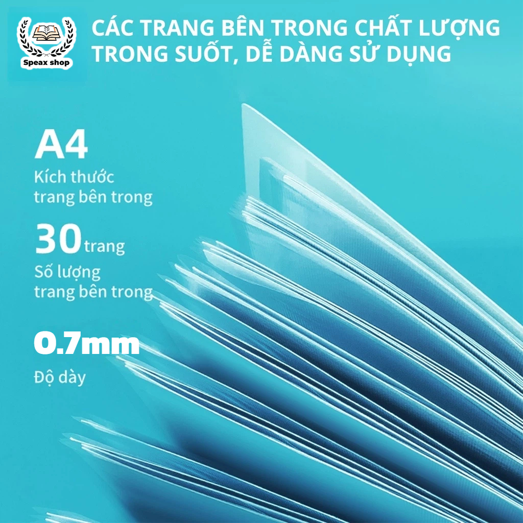 File Tài Liệu A4 30/40/60 Ngăn – Display Book PP Dày 0.7mm, Dây Cột, 2 Mặt Đựng Giấy, Chống Rơi Rớt, Gọn Gàng