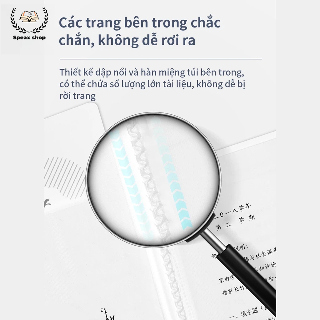 File Tài Liệu A4 30/40/60 Ngăn – Display Book PP Dày 0.7mm, Dây Cột, 2 Mặt Đựng Giấy, Chống Rơi Rớt, Gọn Gàng