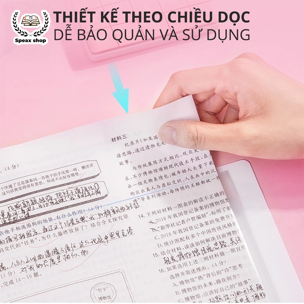 File Tài Liệu A4 30/40/60 Ngăn – Display Book PP Dày 0.7mm, Dây Cột, 2 Mặt Đựng Giấy, Chống Rơi Rớt, Gọn Gàng