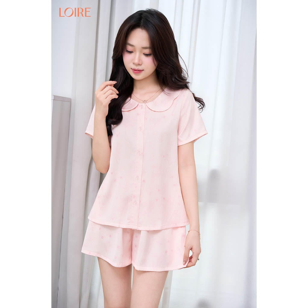 [Made To Ease]Bộ Mặc Nhà Loirechic FDMN260371 Họa Tiết Hoa Nhỏ Chất Lụa Pháp