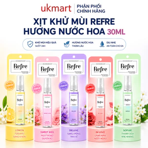 Xịt Khử Mùi Refre Hương Nước Hoa Dưỡng Trắng Vùng Nách 30ml