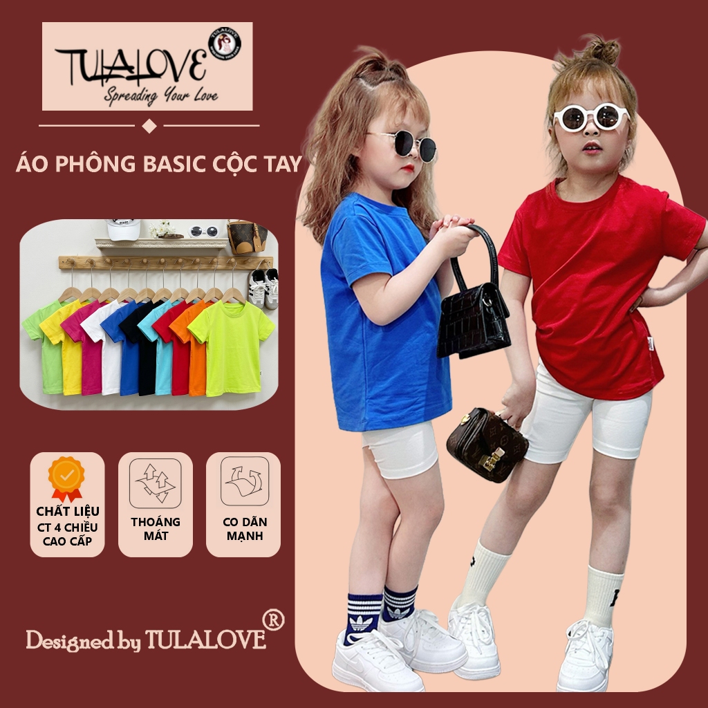 Áo Thun Bé Gái Bé Trai Kiểu Dáng Basic Chất Lượng Cao áo bé gái Tulalove.