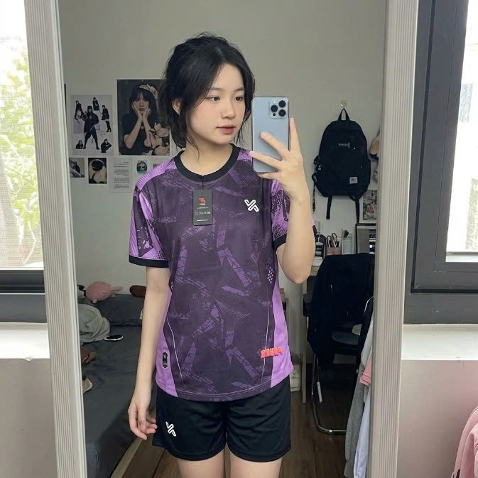 Bộ quần áo bóng đá POU WER TÍM in tên số theo yêu cầu-Áo bóng đá,đồ đá banh chất liệu thun, mè