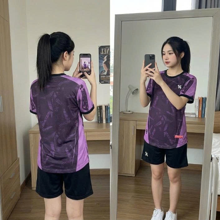 Bộ quần áo bóng đá POU WER TÍM in tên số theo yêu cầu-Áo bóng đá,đồ đá banh chất liệu thun, mè