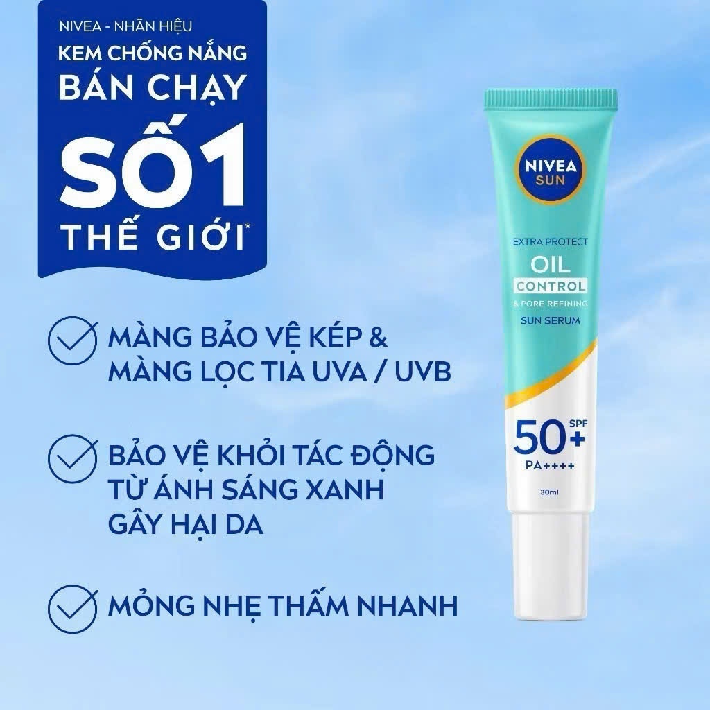 Serum Chống Nắng NIVEA SUN Vitamin C&E Dưỡng Da Sáng Khỏe (30 ml)