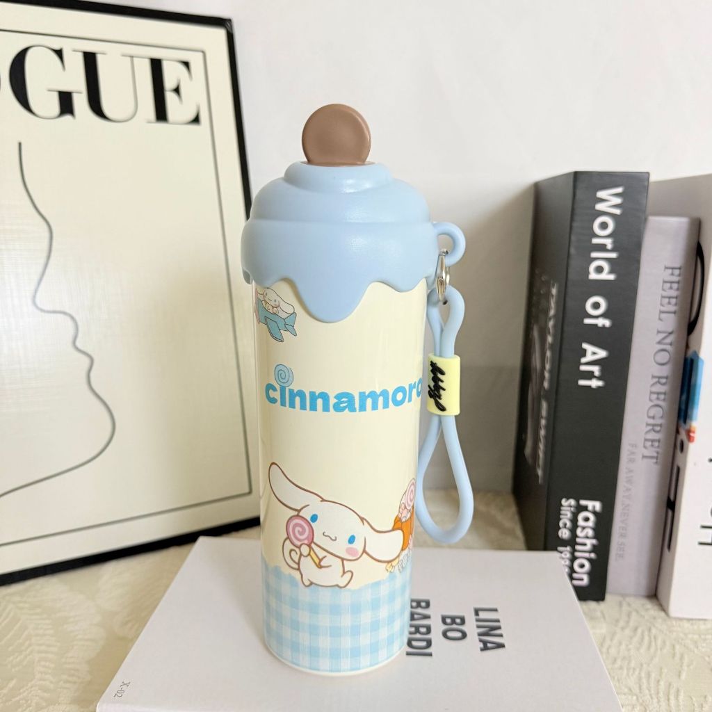 Bình Nước Giữ Nhiệt In Hình Hello Kitty, Kurromi, Melody Dễ Thương, Bình Nước Inox Dung Tích 420ml