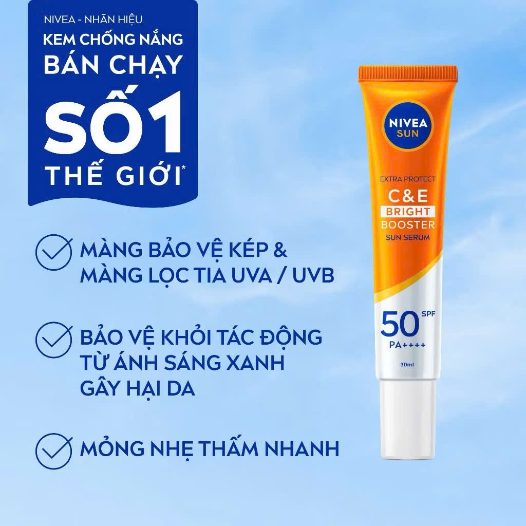 Serum Chống Nắng NIVEA SUN Vitamin C&E Dưỡng Da Sáng Khỏe (30 ml)