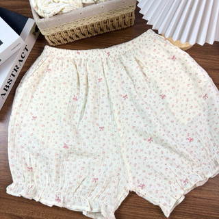 Đồ ngủ nữ tay ngắn quần đùi – Pyjama vải xô muslin cổ sen babydoll quần bí dễ thương | KNG.studio (Tặng kèm scrunchies)