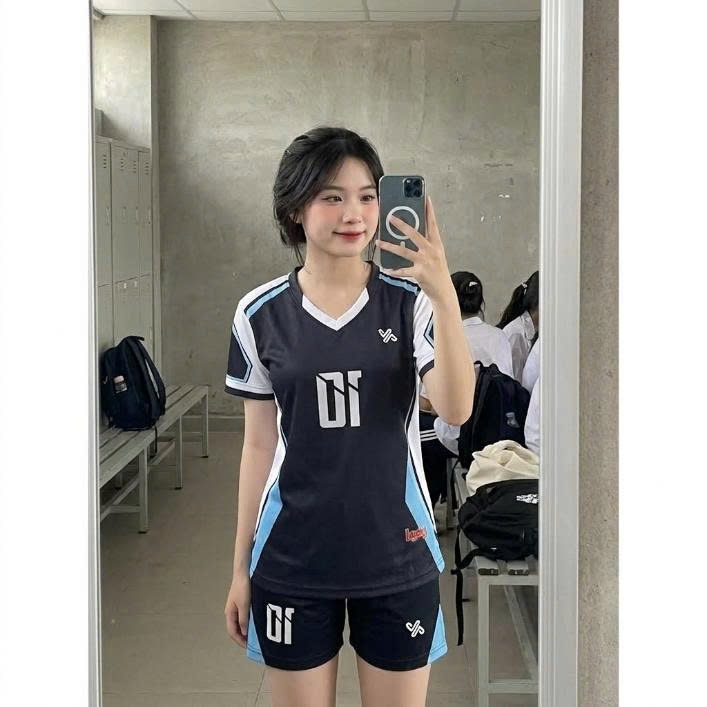 Bộ quần áo bóng chuyền nam nữ LONG ZHU thi đấu, tập luyện – in tên số theo yêu cầu, thấm hút mồ hôi