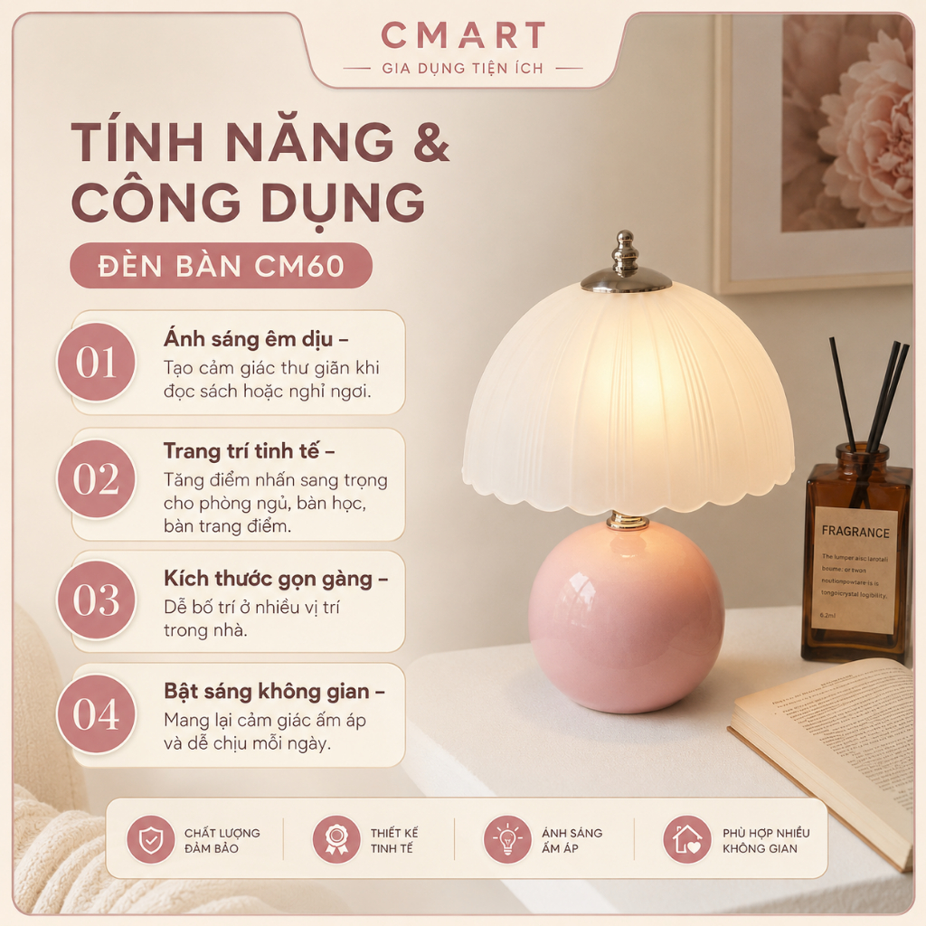 𝐂𝐌𝐀𝐑𝐓.𝐆𝐢𝐚 𝐝𝐮̣𝐧𝐠 Đèn ngủ Vintage Trang trí phòng ngủ decor phòng khách CM60 | BigBuy360 - bigbuy360.vn