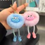 Móc khóa hình thỏ giả dễ thương, miệng to, hình quả cầu than nhỏ, phụ kiện trang trí balo kiểu Hàn
