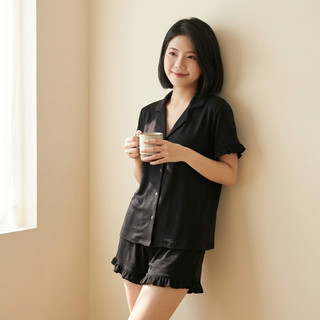 Bộ pijama nữ lụa cao cấp tay ngắn quần short màu hồng mặc nhà mềm mịn phong cách Hàn Quốc [NP C07 CỘC]