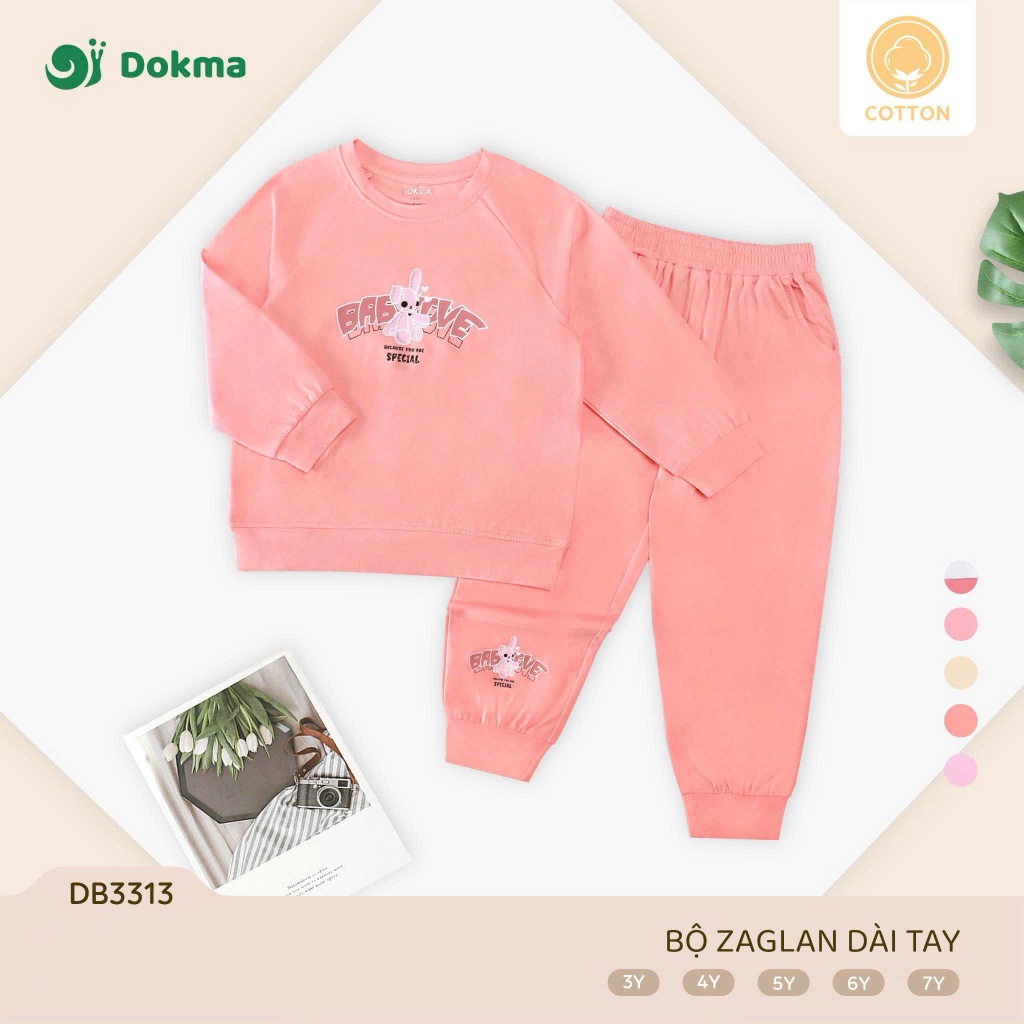 (3-7Y, 13-25kg) Bộ Dài Tay Dokma Cho Bé DB3258 DB3313 DB3202 DB3293 DB3312