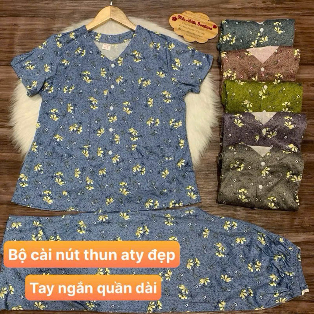 Đồ bộ trung niên bà ba thun aty quần dài 2 túi cho bà cho mẹ phom (35-70kg)