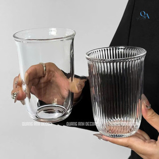 SET 6 Ly Thủy Tinh Cao Cấp Chịu Nhiệt MIỆNG LOE | Cốc Uống Cà Phê, Soda, Matcha latte - DECOR, cafe